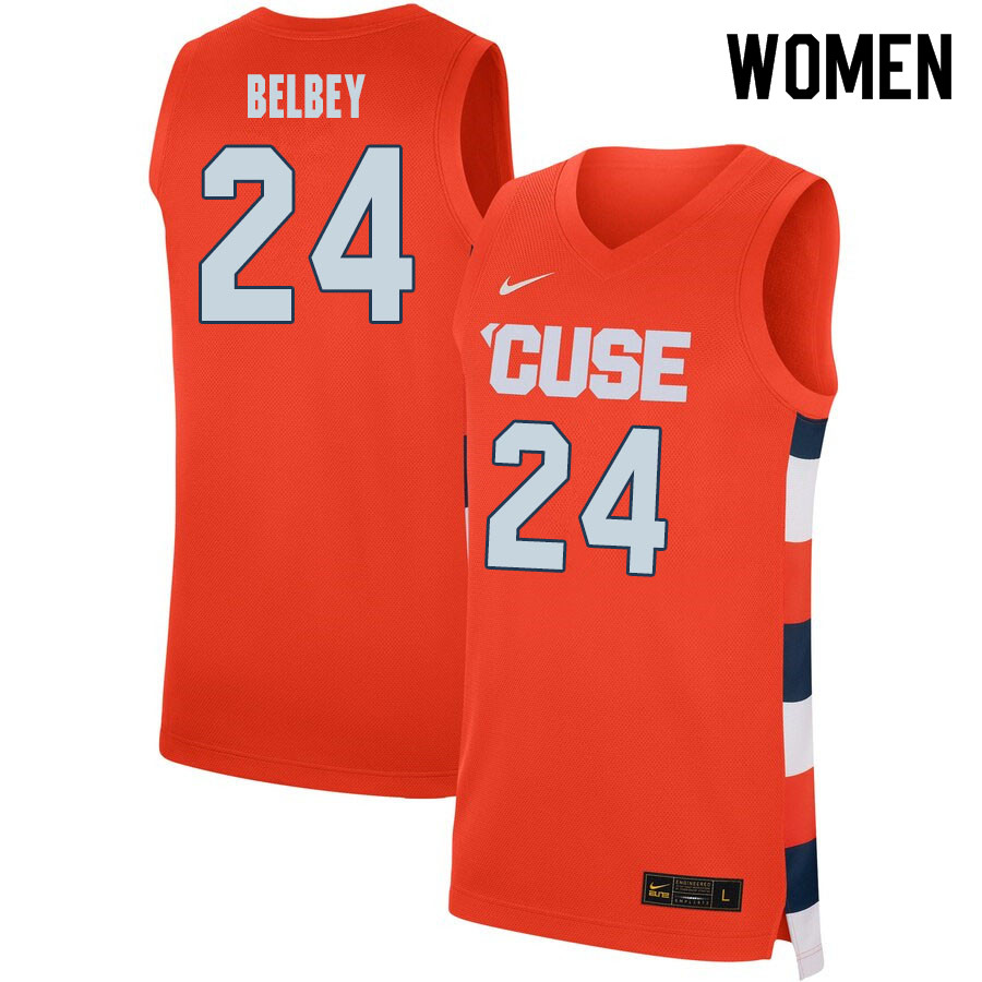 2020 Women #24 Shaun Belbey Syracuse Orange College Basketball Jerseys Sale-Orange